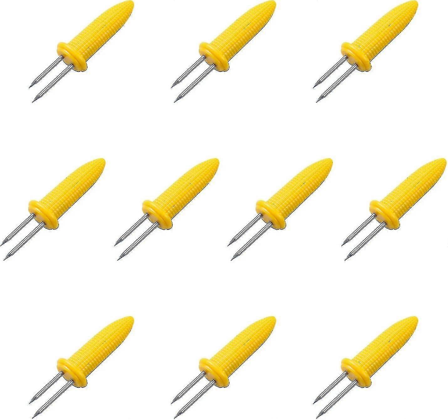 10 قطع شوك الذرة الفولاذ المقاوم للصدأ ، حفلات التخييم للطبخ المنزلي ، الذرة على قطعة خبز لحم الخنزير شوكة الشواء Y