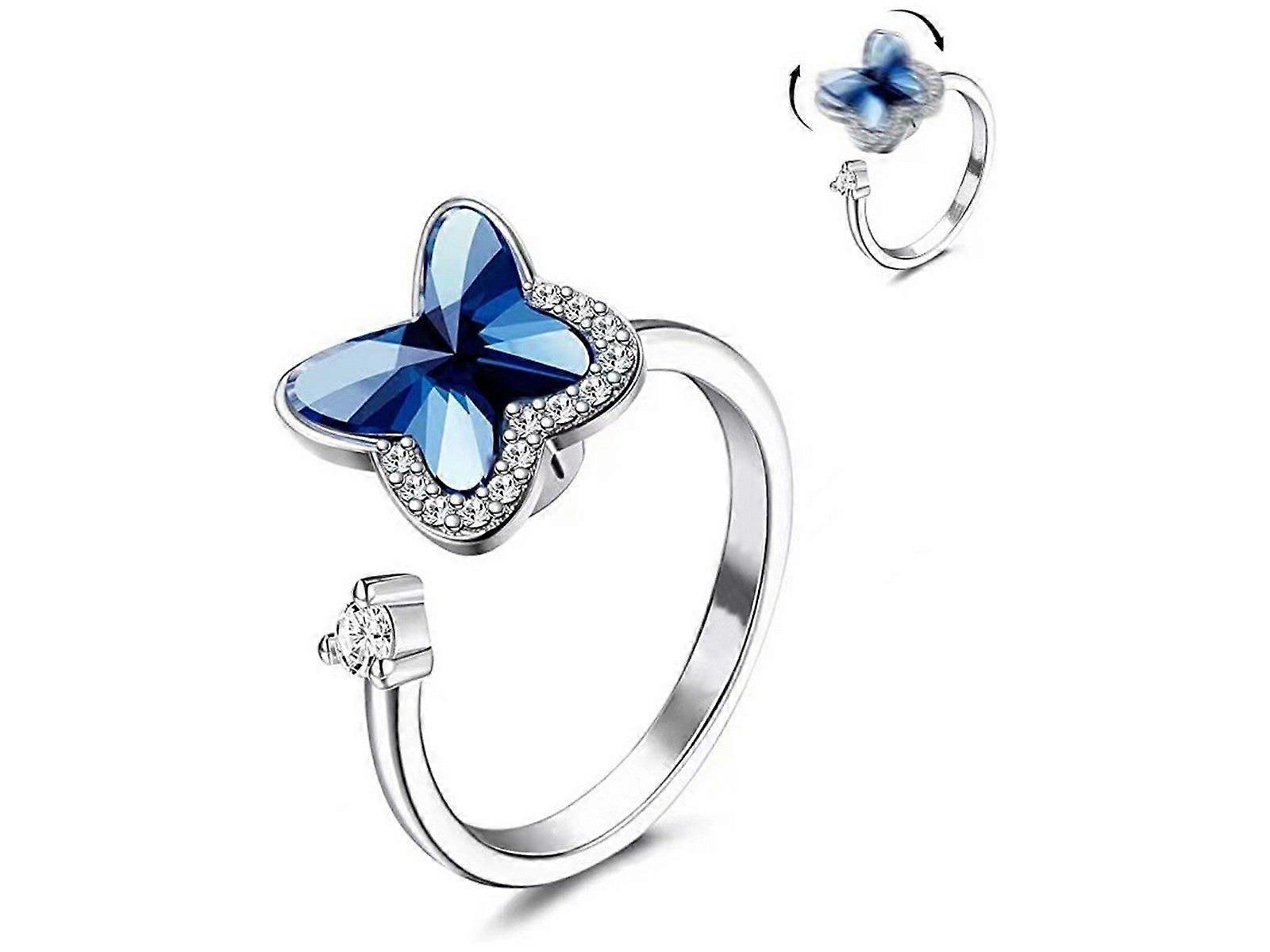 Adjustable Opening Ring Fidget Spinner Ring Stress Relief Ring Butterfly Style