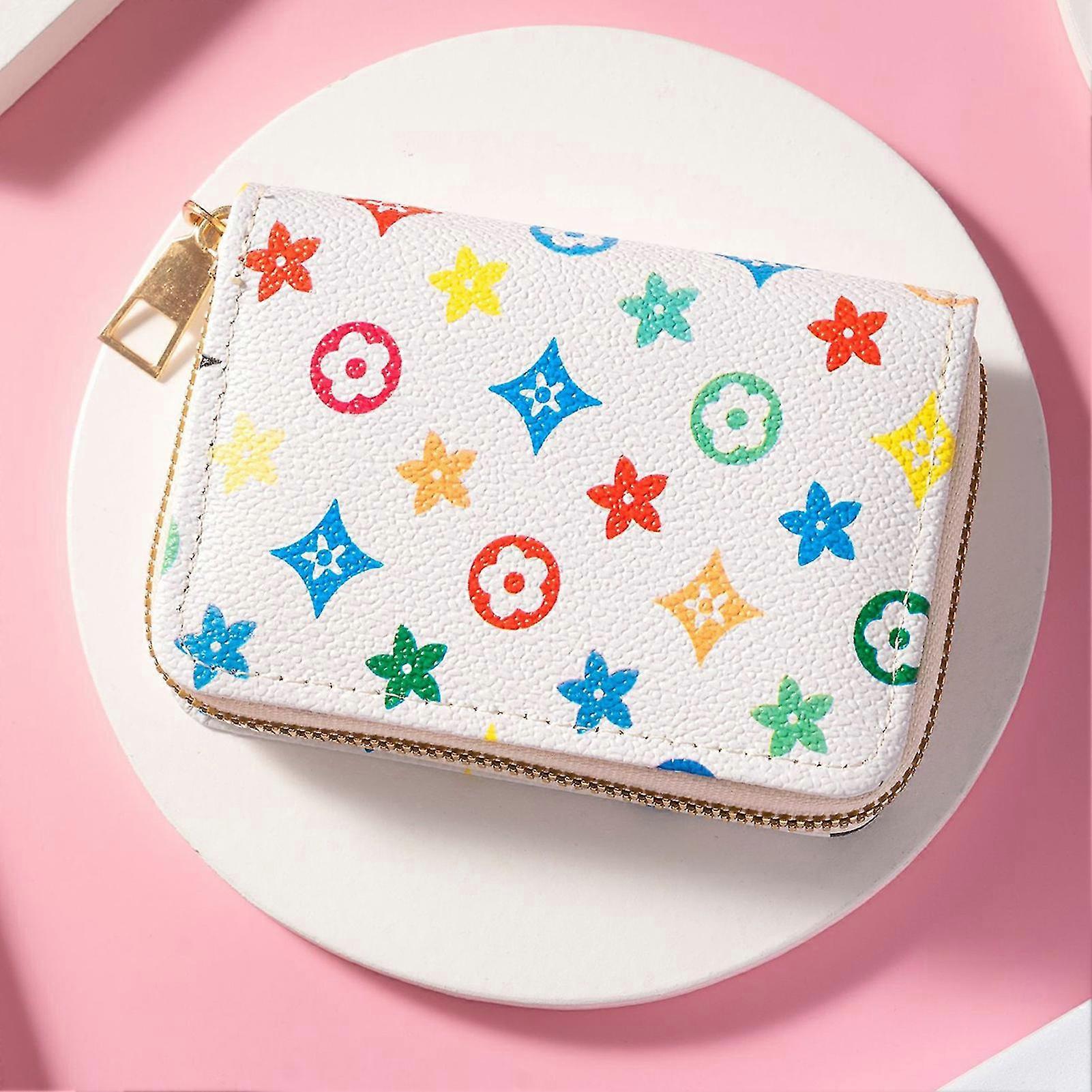 Ladies Credit Card Case With Multi Compartments Pu Leather Small Portable Wallet