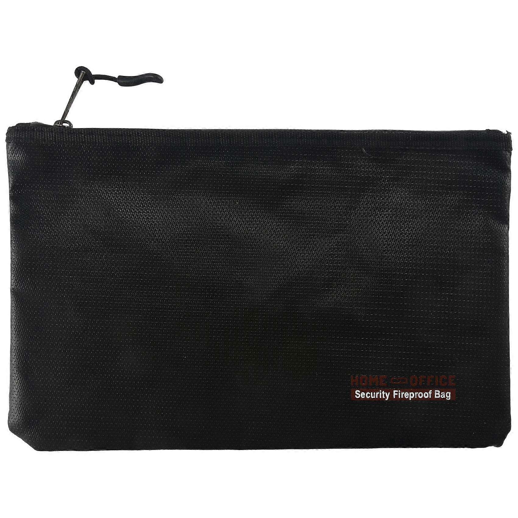 Fireproof Money Safe Document Bag. NON-ITCHY Silicone Coated Fire & Water Resistant Safe Cash Bag. Fireproof Safe Storage for A5 Size File Folder Hold
