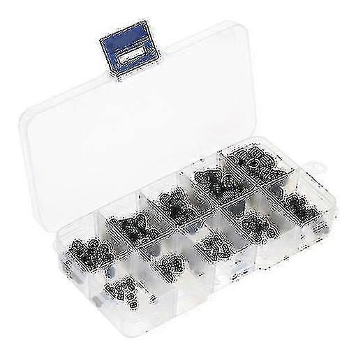 200pcs Black Allen Head Socket Internal Hex Set Grub Screw Assortment Cup Point Screws Kit For Home--