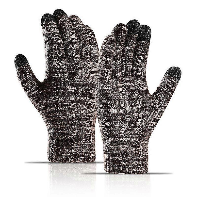 Winter Gloves For Men Warm Knitted Stretchy Fit With Touch Screen Function