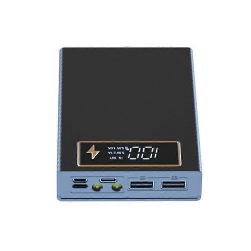 Power Bank Box Case för 18650 batterier stöder PD Quick Charge Only Case