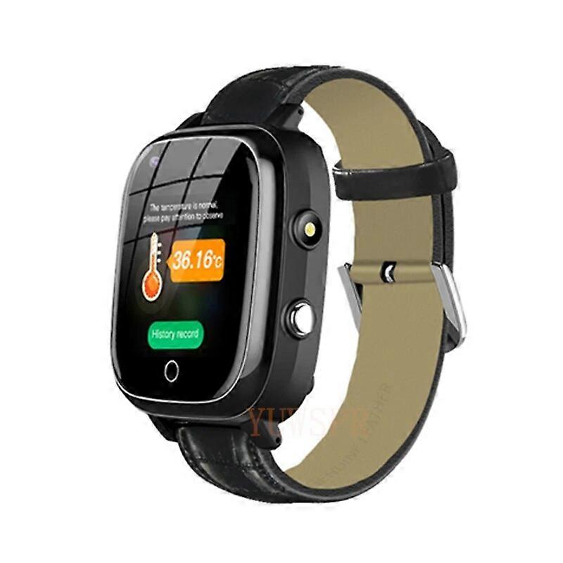 Elderly Tracker Smart Watch Body Temperature HR & BP Monitoring Falling Reminder Wifi GPS Location Flashlight for Old People T5S