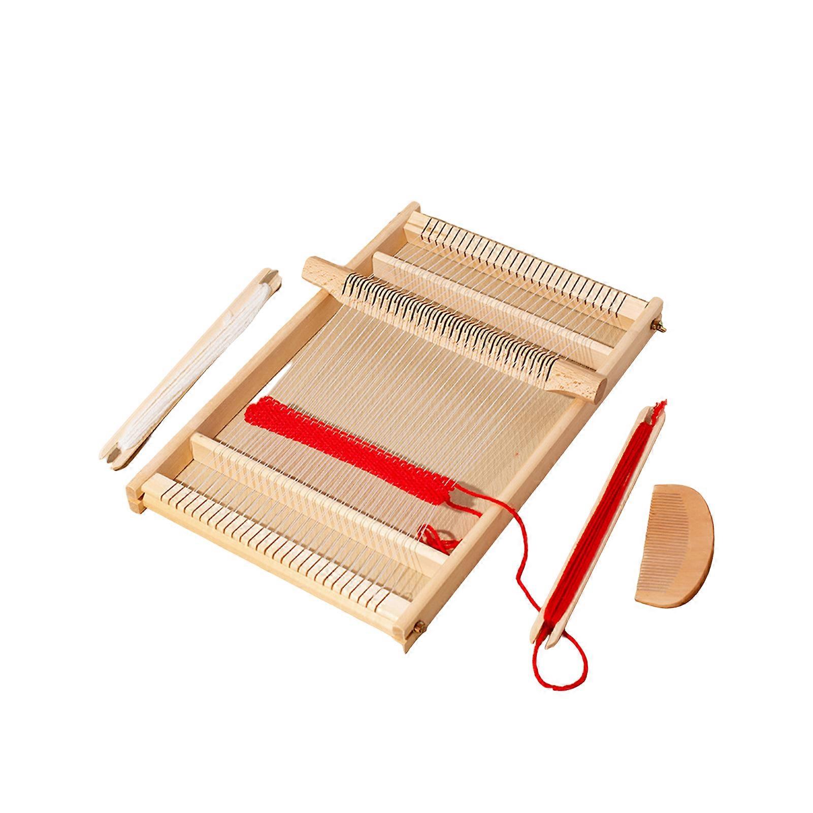 1 Set Weaving Loom Wooden Frame Loom DIY Hand-Knitting Machine Intellectual Toy for Children Students And Teens