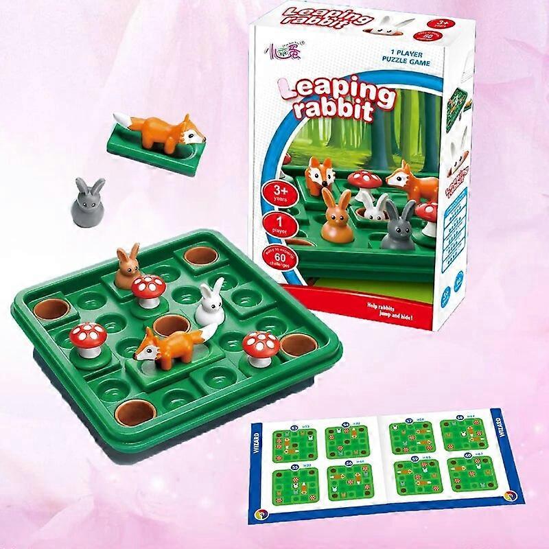 Bunny Bouncing Game Kids Puzzle Board Checkers Toy Funny Rabbit Fox ...