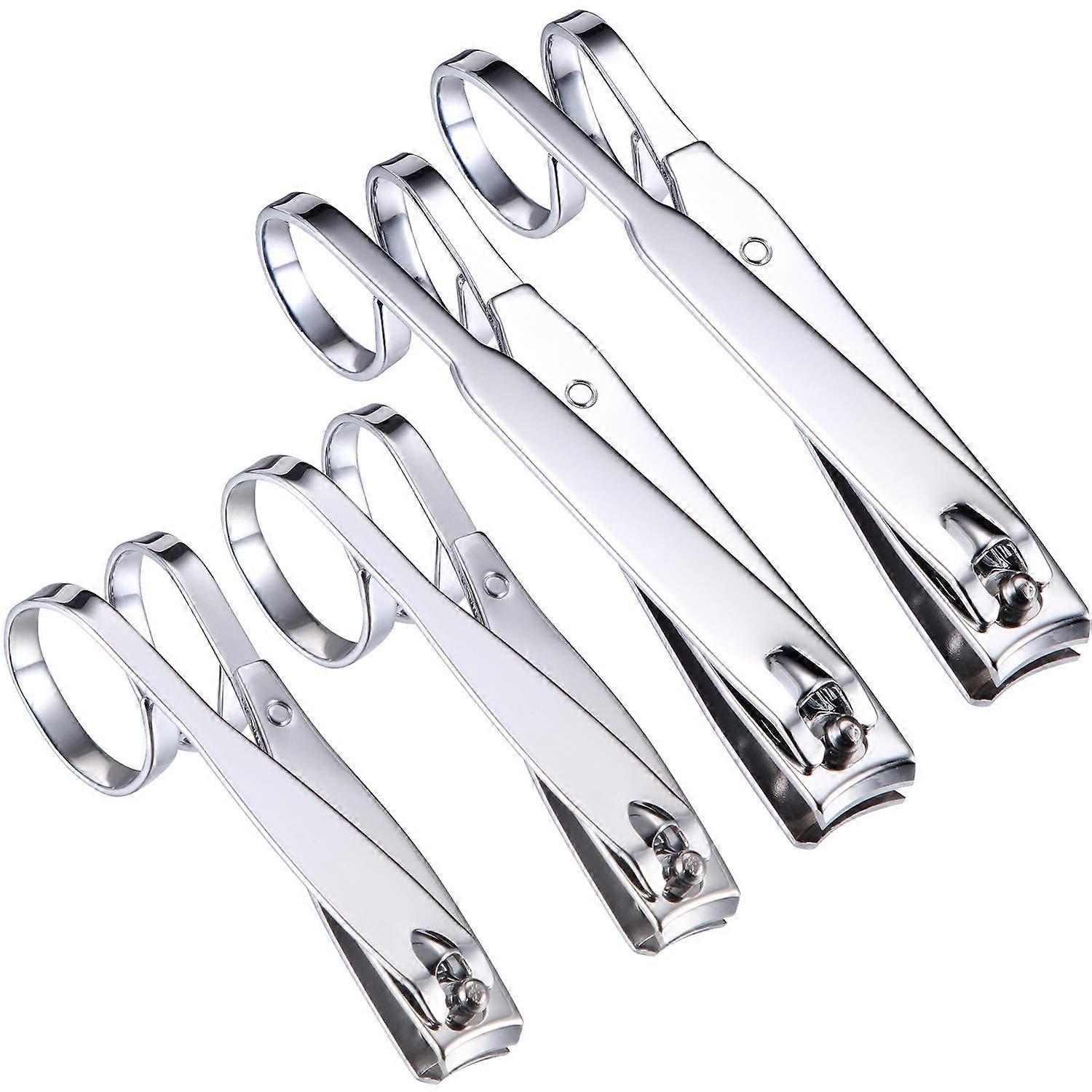 4-Pack EZ Grip Nail Scissors Toenail Scissors Stainless Steel Edge Nail Scissors Set, Large & Small