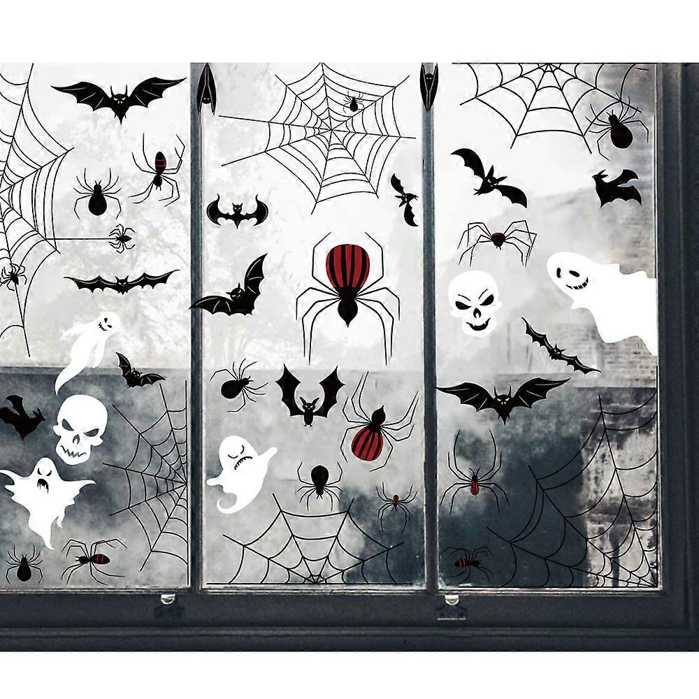 Halloween 3D Witch Bat Skull Window Sticker Haunted House Party Decor