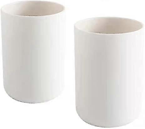 2 stuks tandcups, badkamer tandenborstelhouder, mok, plastic beker 300ml (wit en wit)