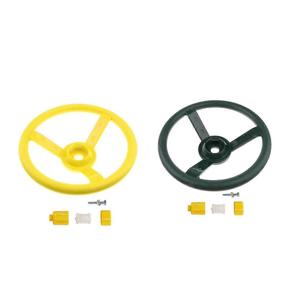 Set of 2 Round Steering Wheel Toy for Swing Set Playground Outdoor Playhouse