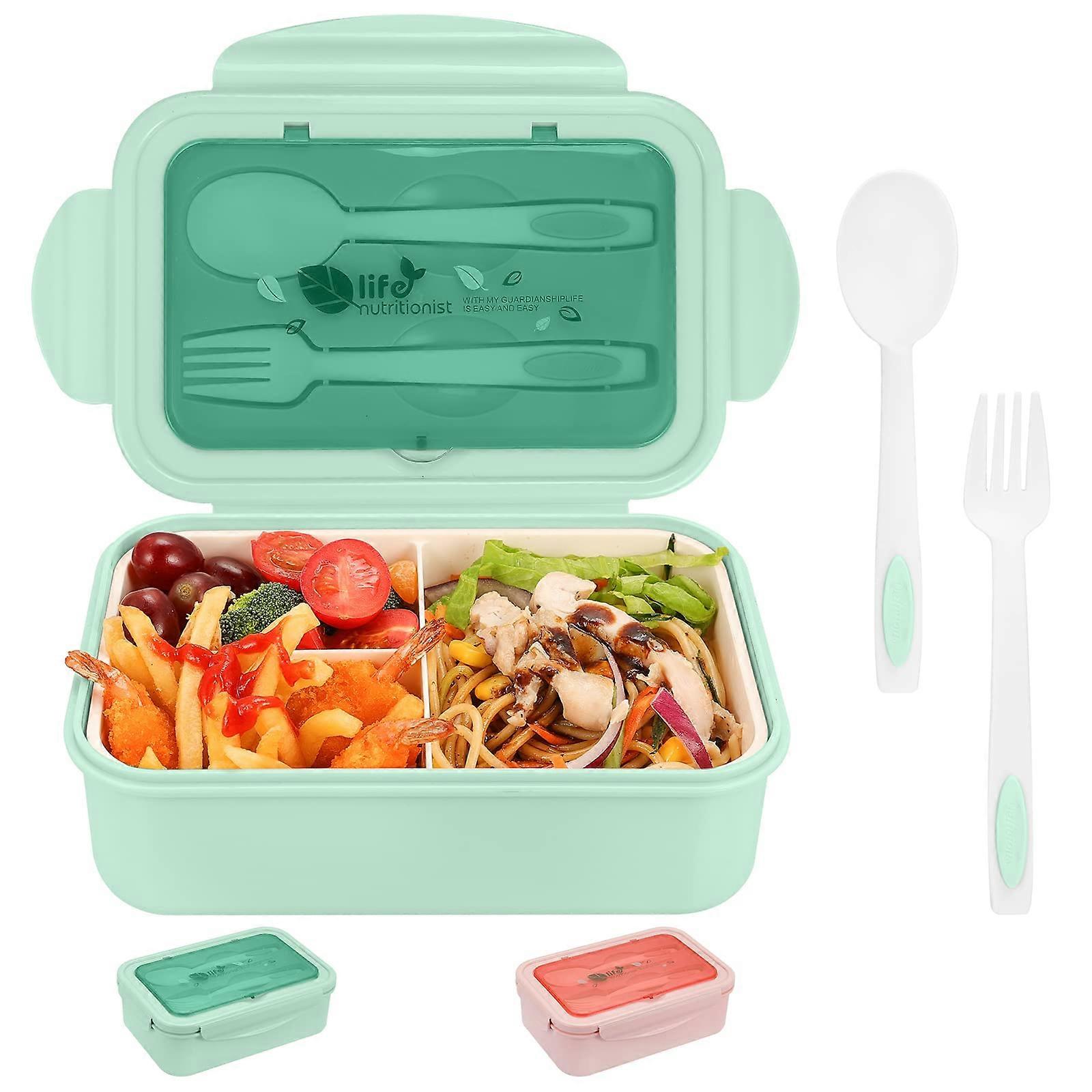 Bento Box with 3 Compartments for Adults Kids, 1100ML Lunch Box