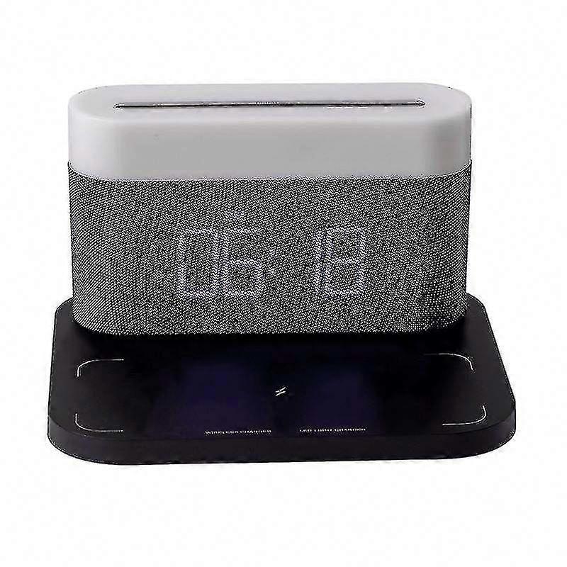 Bluetooth Speaker Clock Radio With Digital Alarm Clock Wireless Charger The Best Gift For Family Black
