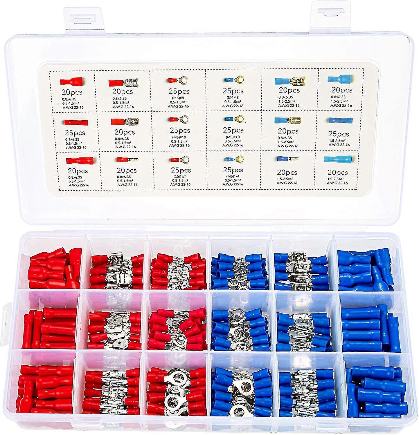 400pcs Crimp Connectors, Electrical Crimp Terminals With 18 Sizes Insulated Terminal Set