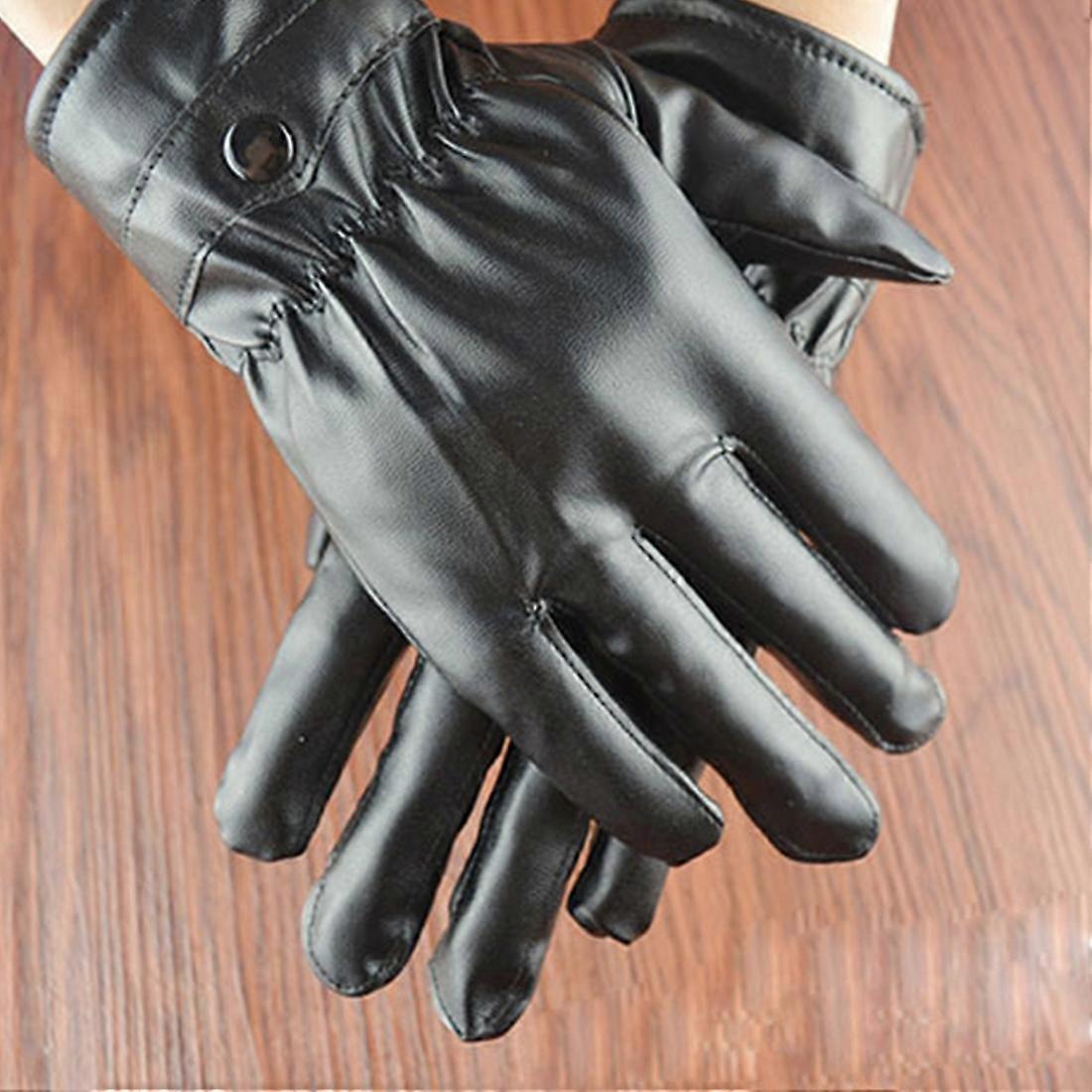 Riding Waterproof PU Leather Warm Gloves