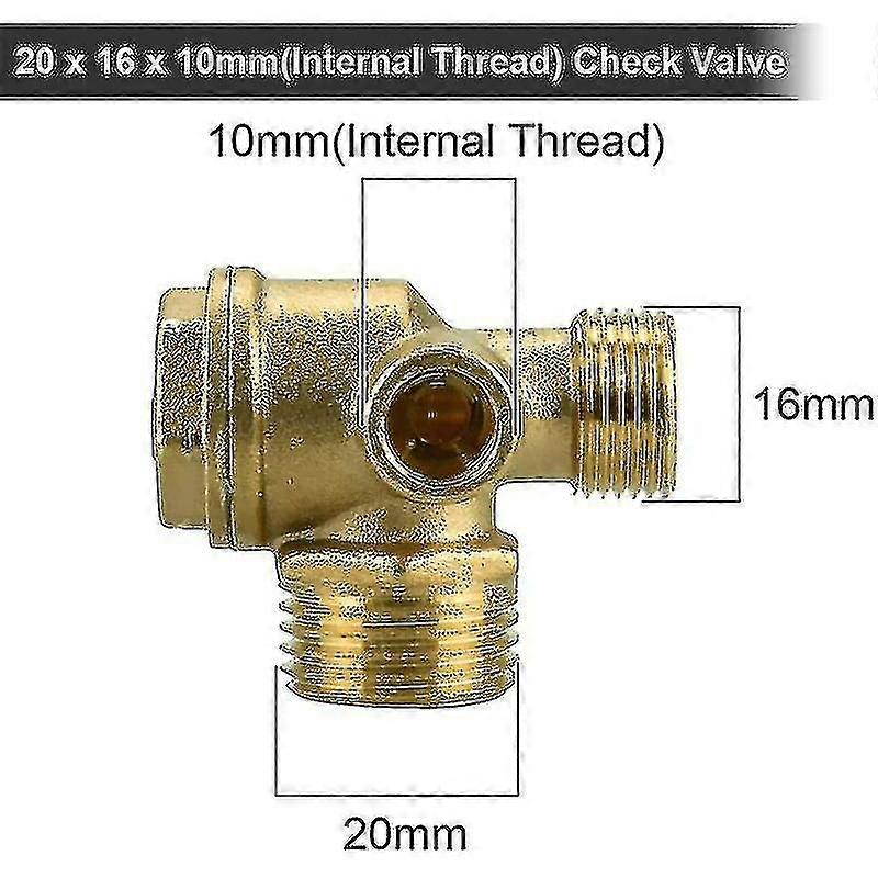 2pcs Copper Compressor Check Valve 10mm 16mm 20mm Anti-rust Compressor Check Valve Anti-wear Compressor Check Valve For Connecting Pipe Fittings