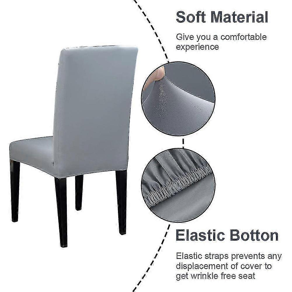 4 Pack Removable Washable Short Dining Chair Slipcovers A