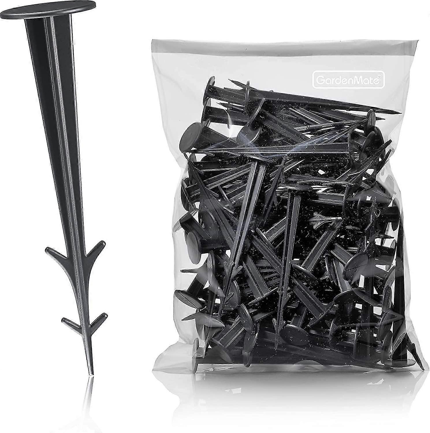 Confezione da 100 pali di ancoraggio in plastica nera 12cm resistente ai raggi UV