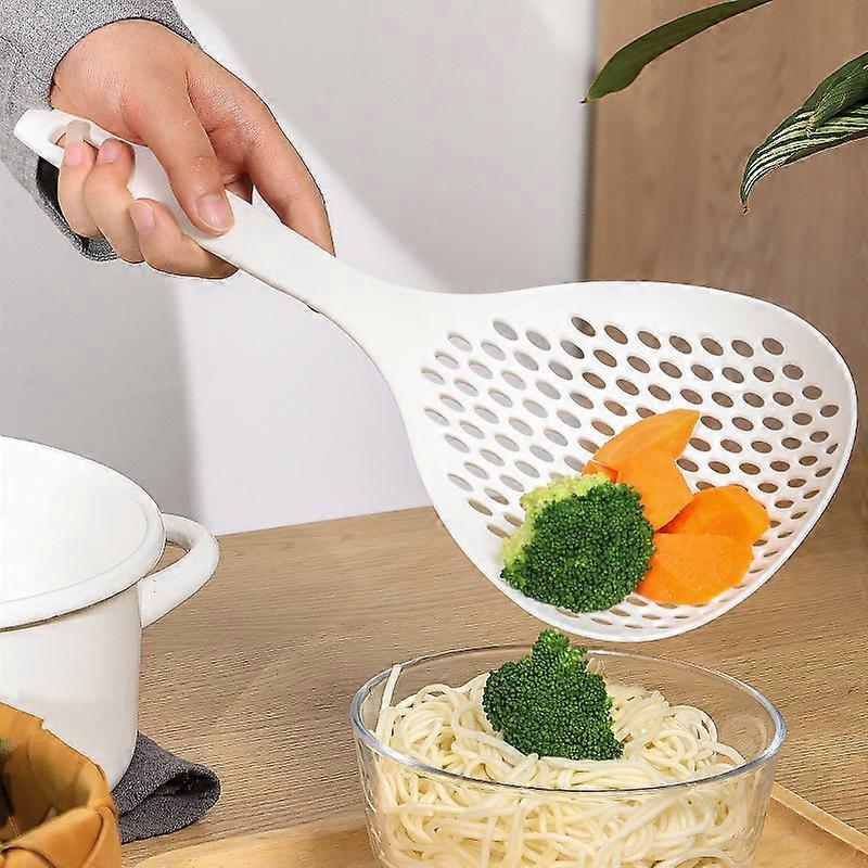 Versatile kitchen strainer 35*14 cm - Long handle, leak-proof mesh, non-slip design - Perfect for ramen and more!