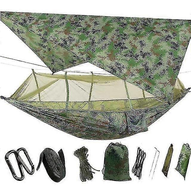Camping hammock,portable travel hammock double camping hammock with mosquito net and rain fly for ba