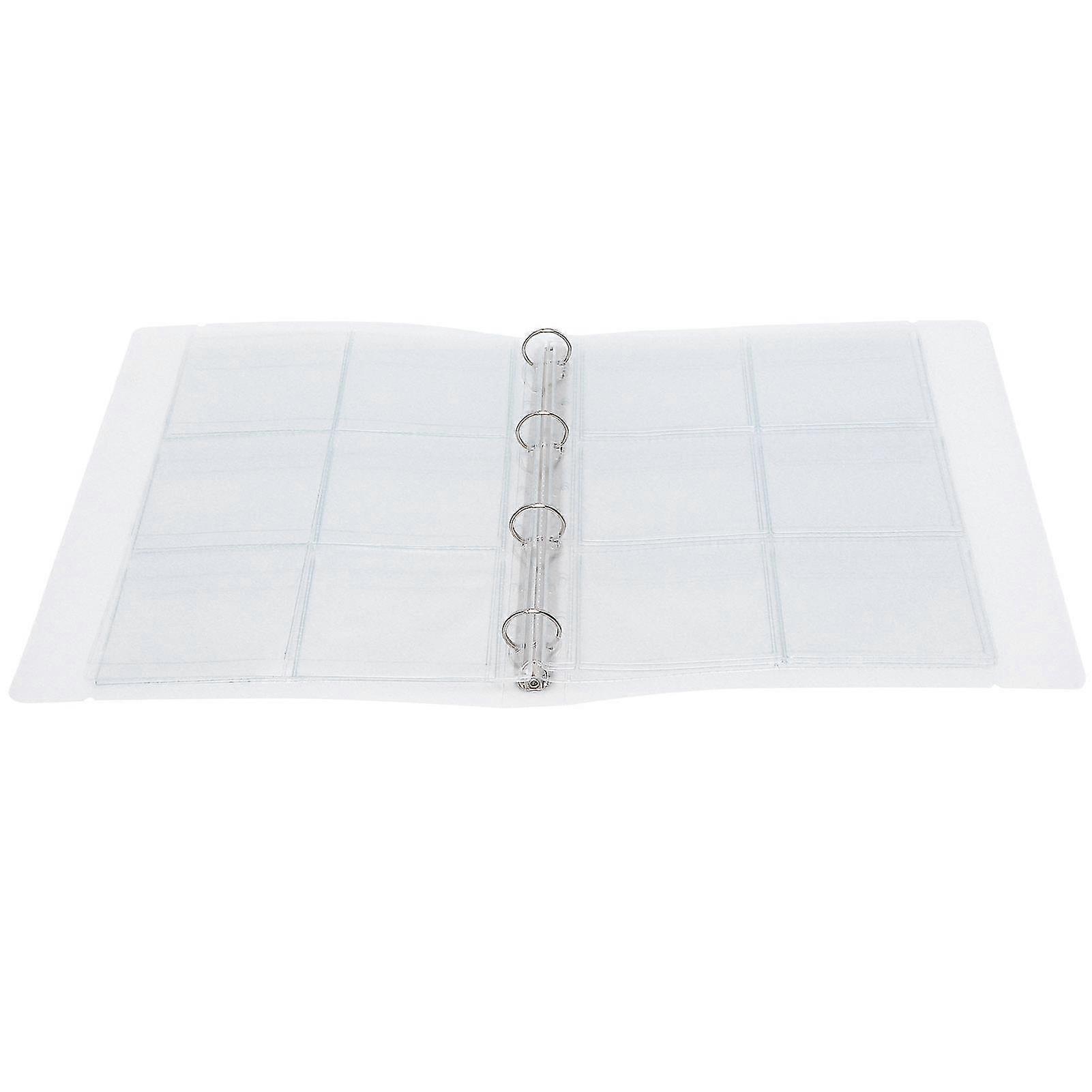 6 Pages Transparent Binder Photo Organizer Badge Storage Book with Perforated Ring Collection Folder (Shell 6 Hole Inner Page)