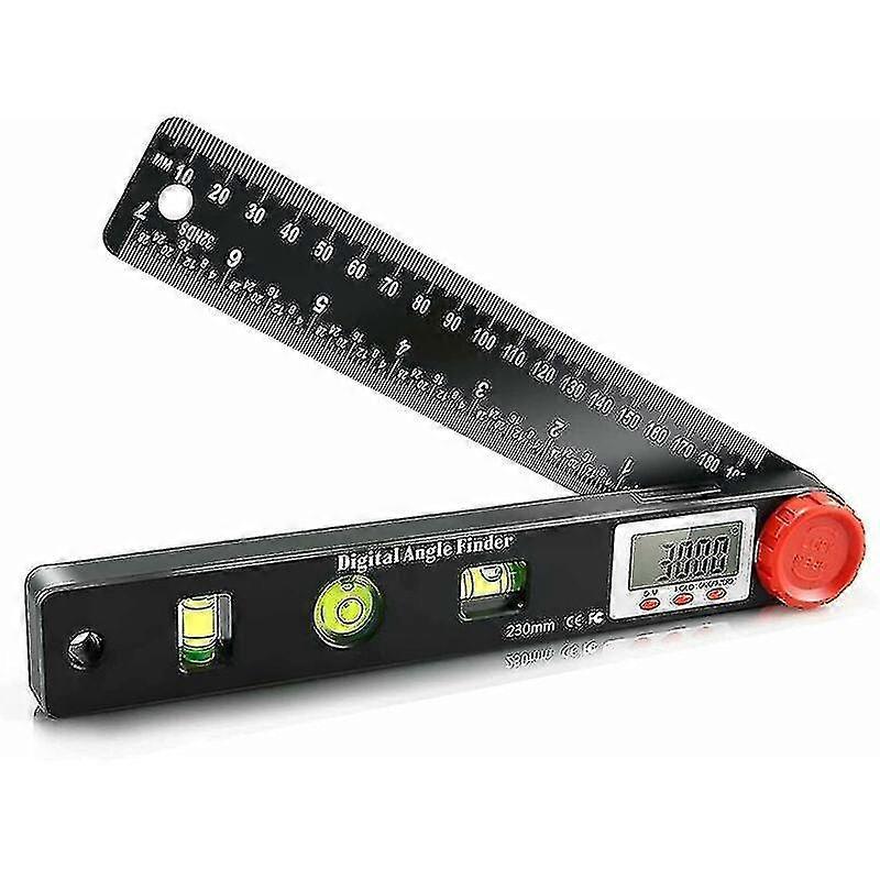 Digital Angle Finder - 230mm Inclinometer, 0~999 Protractor Ruler, Bubble Level, Electronic Angle Gauges (red)