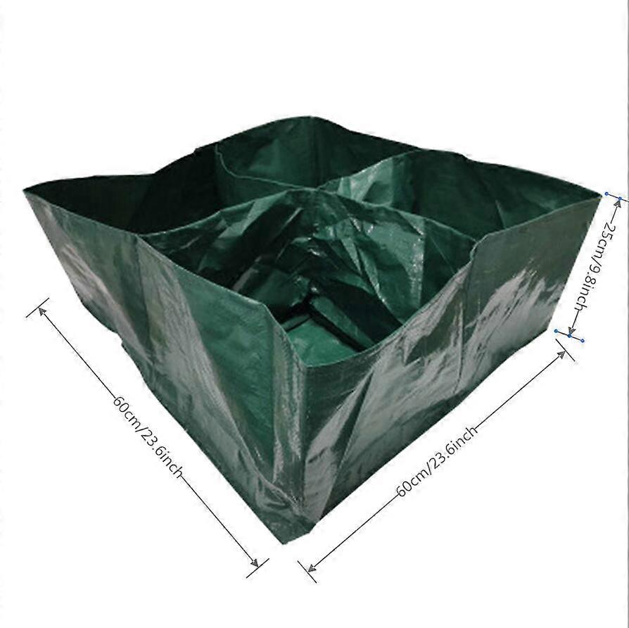 4 Grids Plant Growing Kits Plants th Bag Non-Woven Fabric Rectangle Nursery Pot Garden Courtyard Vegetable Fruit Container