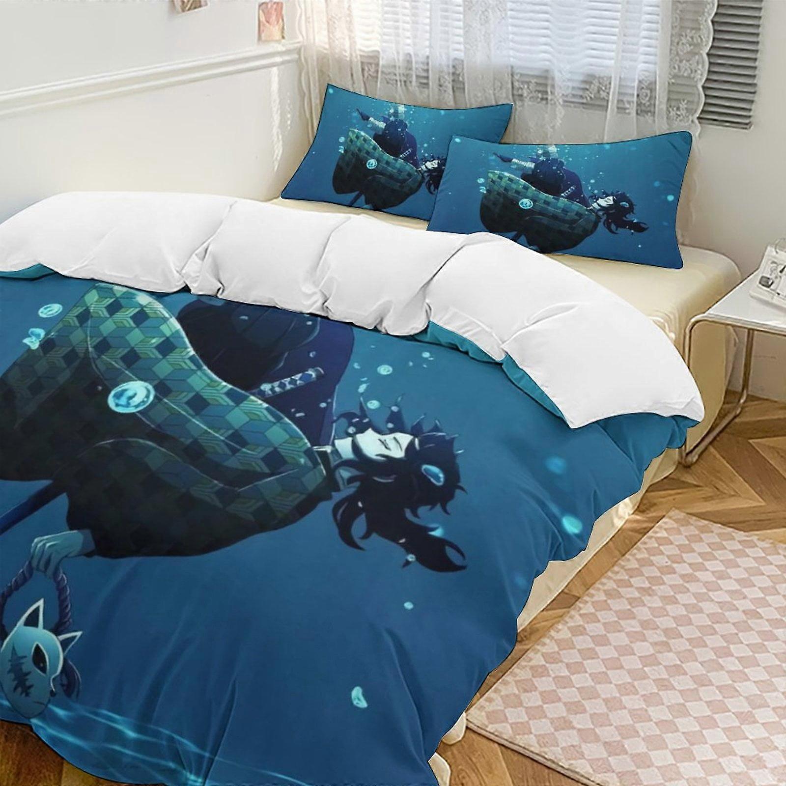 Bedding set WY530 Demon SlayerCartoon Collection 3-Piece Comforter Set, Personalized Bedding Decor for Kids And Teens  Bed Sheets ZA530