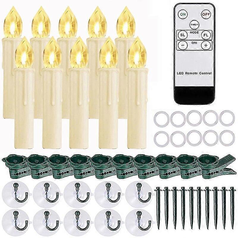 Led Electronic Candles Timer Remote And Suction Cup Window Candles For Christmas Home Decoration Flicker Waterproof Candle Lamp