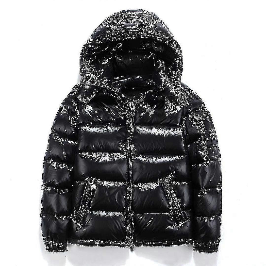 Shiny Down Jacket Men's Winter Jacket Stand Collar Down Jacket With Hood