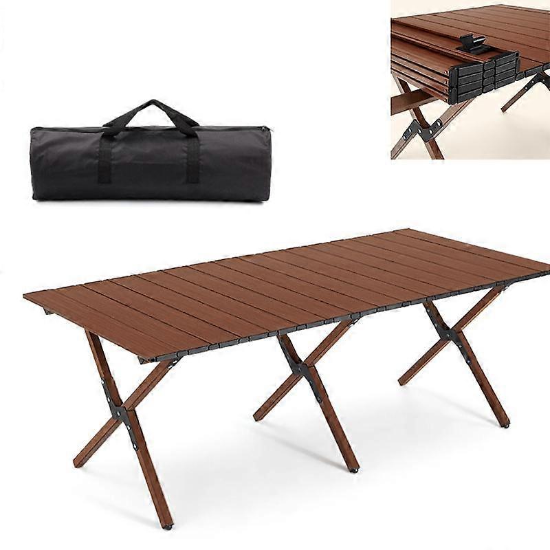 Outdoor Camping Folding Tables Wood Grain Egg RollFolding Tables Picnic Desk Ultralight PorFolding Tables Beach Folding Tables Tourist Plate Folding T