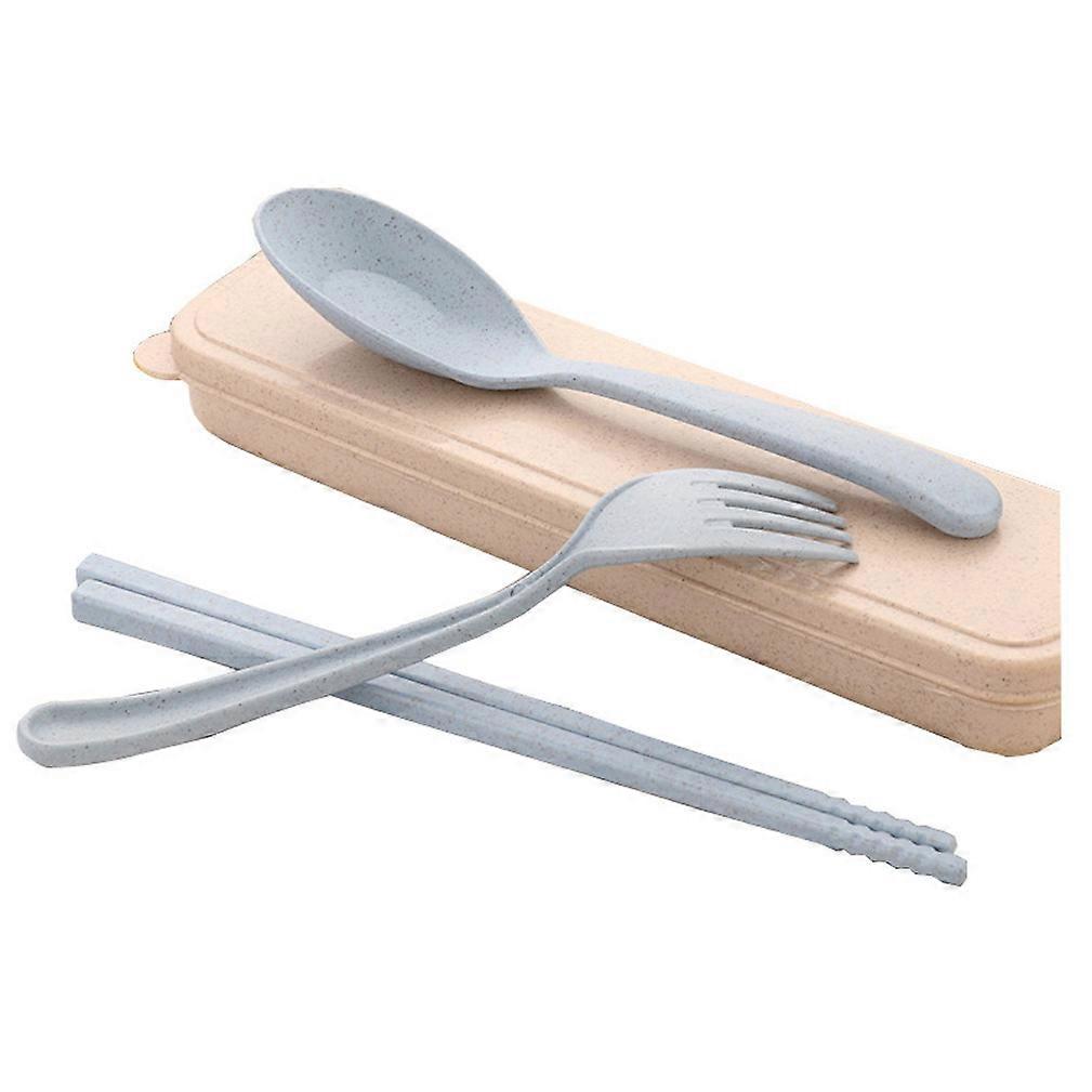 3pcs Cutlery Set Tableware Flatware Fork Knife Chopsticks Wheat Fiber