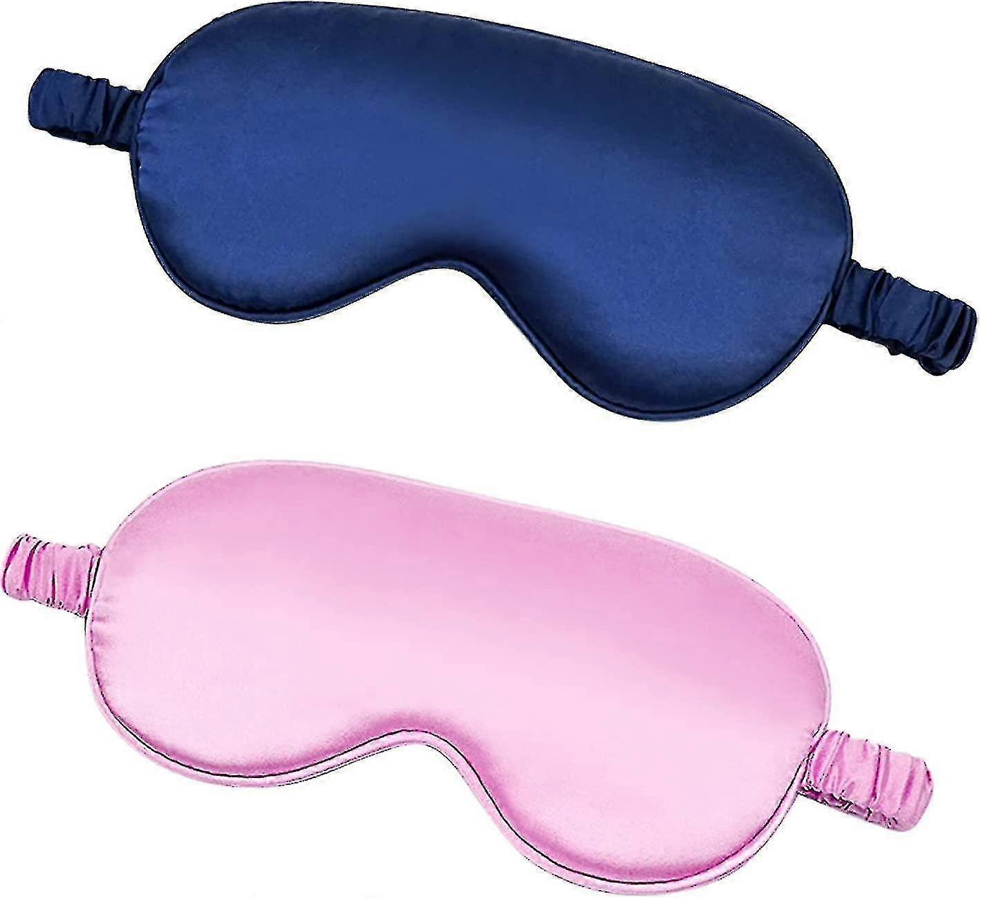 Mulberry Silk Sleep Eye Mask Blindfold With Elastic Strap Headband, Soft Eye Cover Eyeshade For Night Sleeping, Travel, Nap