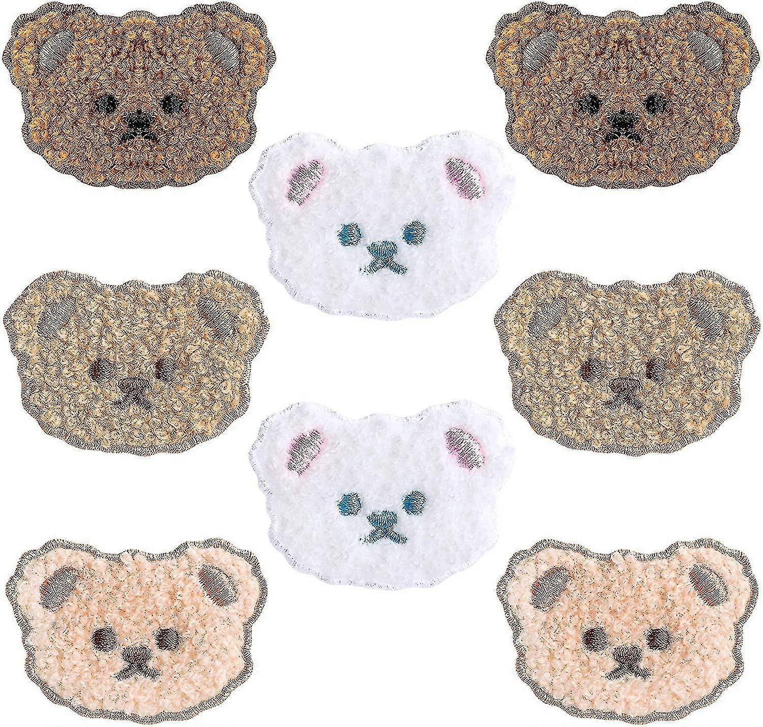 8 Pcs Bear Embroidery Patch, Cute Cartoon Bear Patches