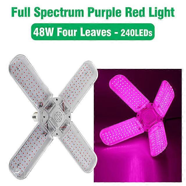 LED Folding Full Spectrum Plant Growth Lamp 48W Meat Coloring Flowers and Vegetables in Greenhouse Seedling supplement bulb