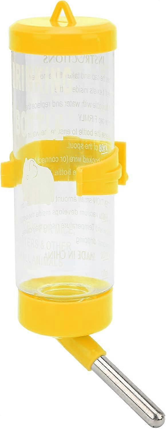 Hamsters Water Bottle Automatic No Drip Hanging Water Feeder Dispenser for Small Animals Guinea Pig Rat Rabbit Dwarf Gerbil Chinchilla(Yellow 250ML)