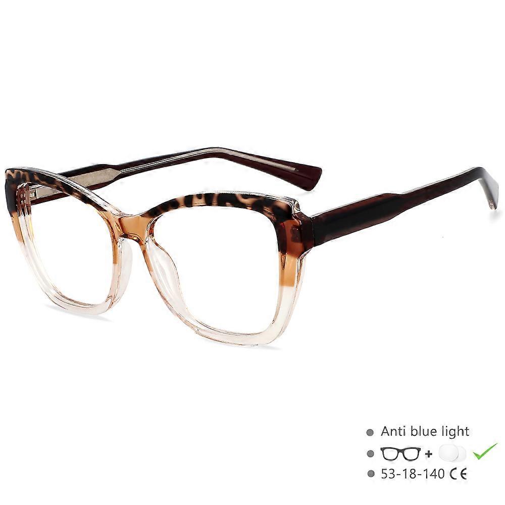 54473 Fashion Tr90 Anti Blue Light Blocking Leopard Glasses Women Luxury Designer Retro Eyeglasses for Ladies Optical Frame