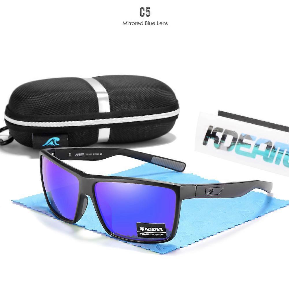 KDEAM Scratch Resistance Sunglasses Men Polarized 100% UV Protection Sun Glasses Integral Spring Hinges And Curved Temples KD029