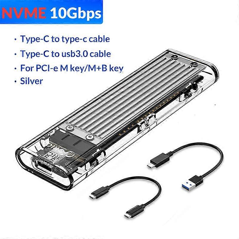 ORICO M2 SSD Case NVME SSD Enclosure M.2 to USB Type C Transparent Hard Drive Enclosure for NVME PCIE NGFF SATA M/B Key SSD Disk