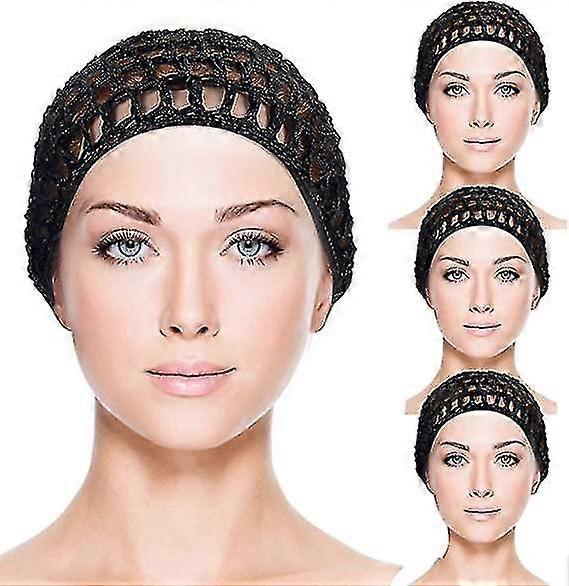4 stuks haarnetjes gehaakte Cap Mesh haar Net gehaakte Mesh Hair Net brei haarband hoed Mesh gehaakte Hair Net Tw