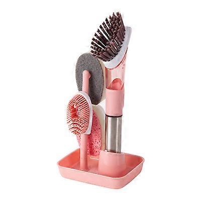 Multifunctional household pot-washing brush set with liquid for washing dishes