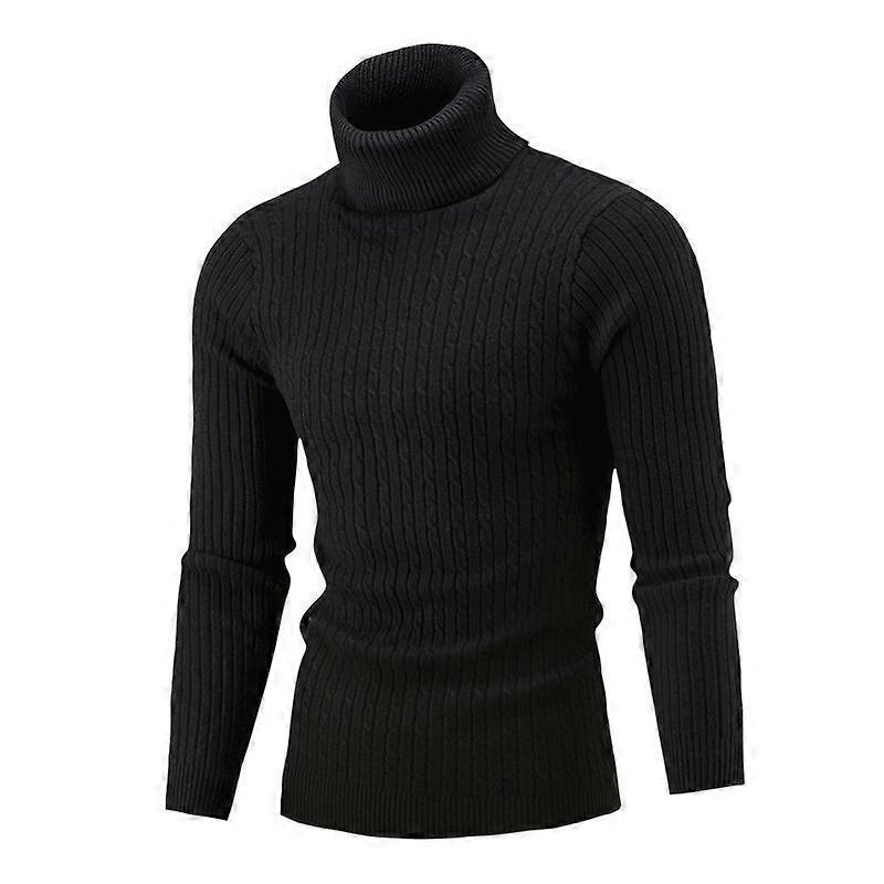 Autumn Winter Men's Turtleneck Sweater Knitting Pullovers Warm Jumper