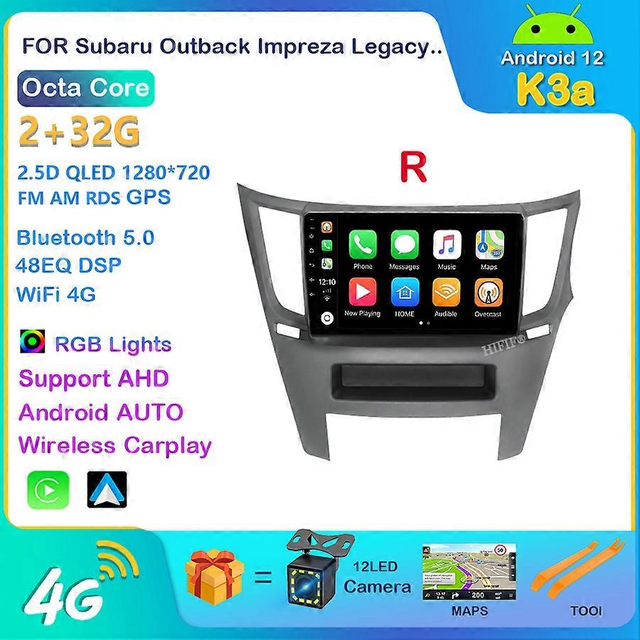 Android 12 4G+WiFi Car Radio Multimedia Video Player For Subaru Outback 4 Legacy 5 2009 - 2014 Navigation GPS