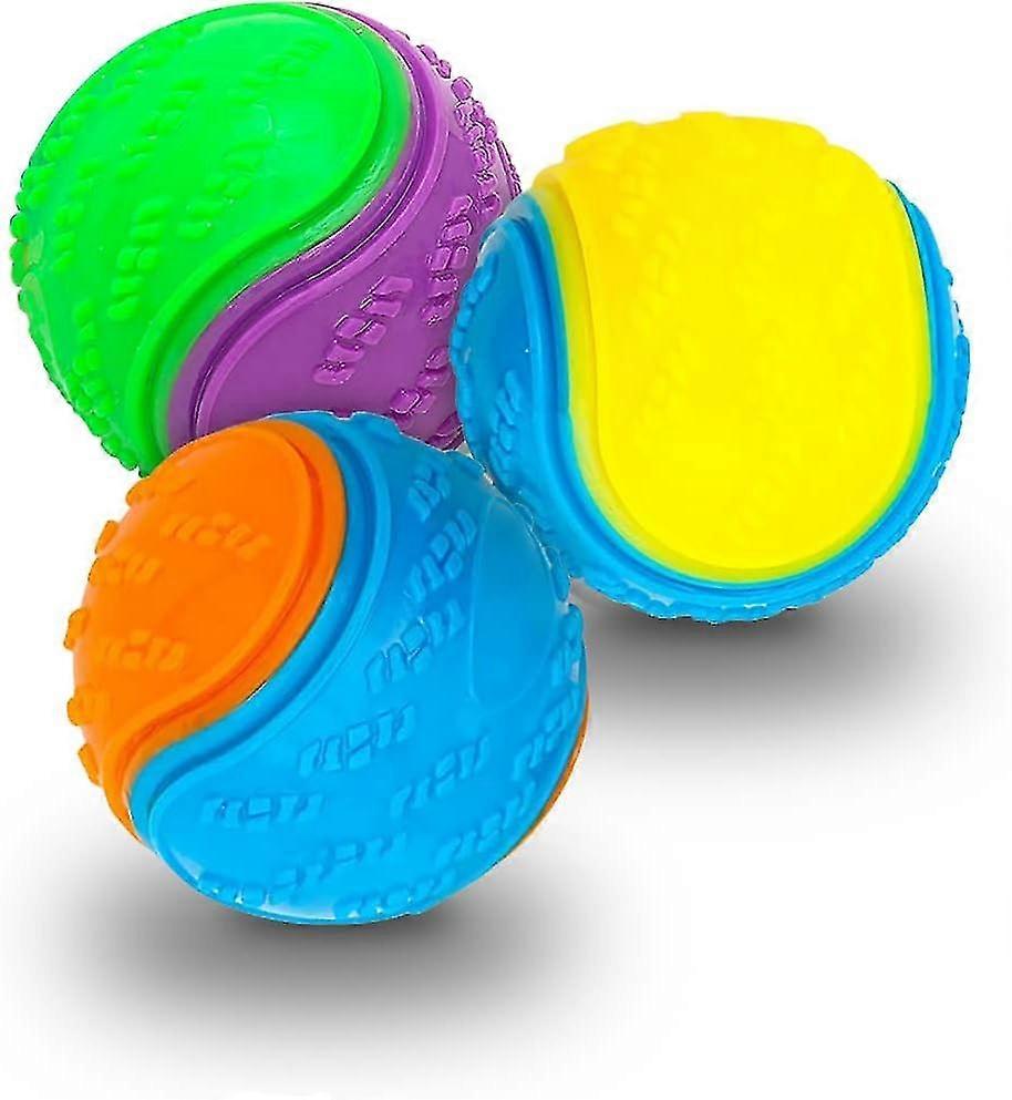 3pcs Squeaky Dog Ball, Scooby Doo Dog Ball Toy Teeth Cleaning Puppy Interactive Chew Durable Toy