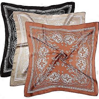 3 Pcs Acsergery 27.5 Inches Satin Head Scarf Hair Scarf Silk Head Scarf Silk Bandana Silk Gift