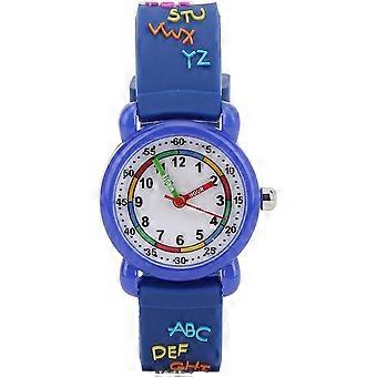 Kids Cartoon Watch, Letter mønster Vanntett Barn armbåndsur PU stropp armbåndsur