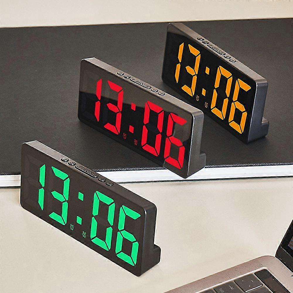 Creative Number Clock Color Nightlight Temperature Calendar Alarm Clock Led Large Number Electronic Clock Backlight Home Decor
