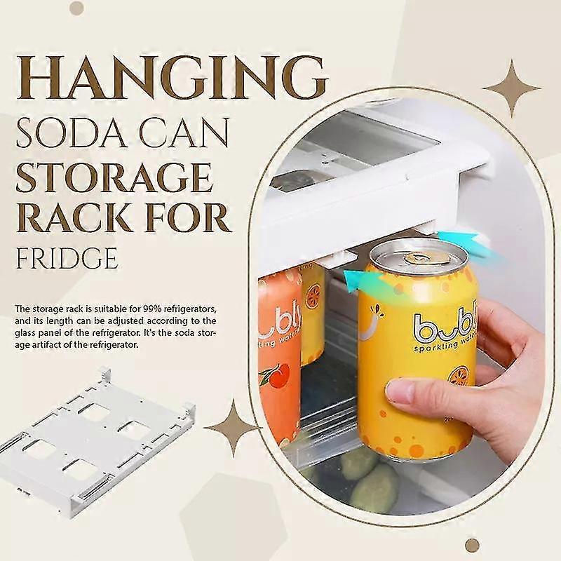 Hanging Soda Can Storage Rack For Fridge Can Beverage Beer Cola Double Row Finishing Accessories