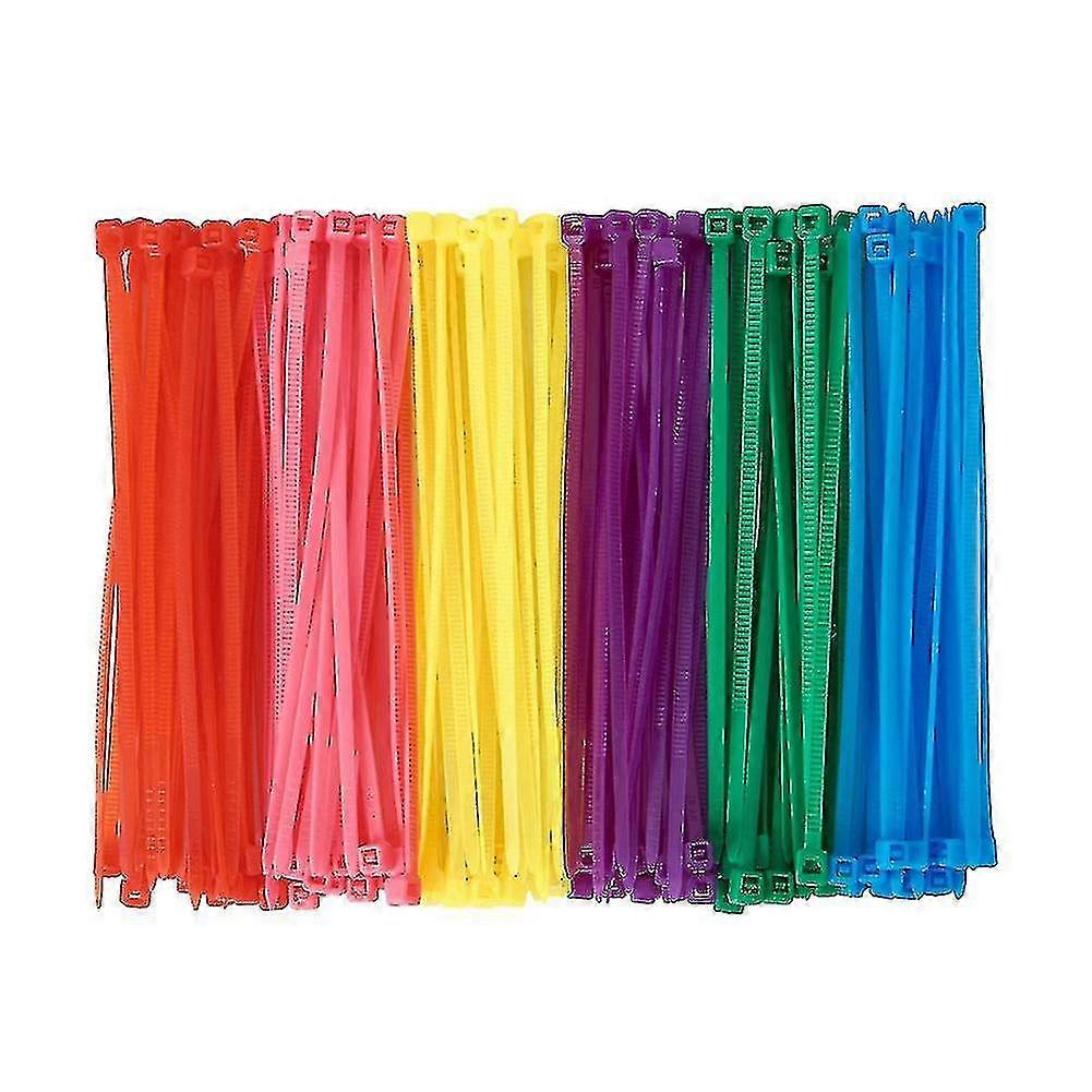 600 Pieces (100 Per Color) Small Colored Zipper Ties 4inch Multicolor Zipper Ties Compatible With Decorating Me