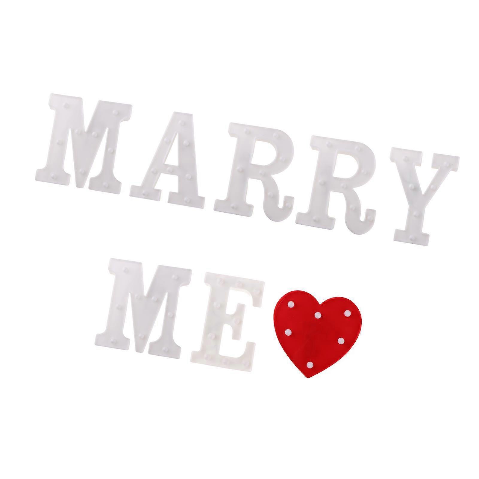 Marry ME and Heart Letters Light Decor Versatile Engagements Decorative Lamp
