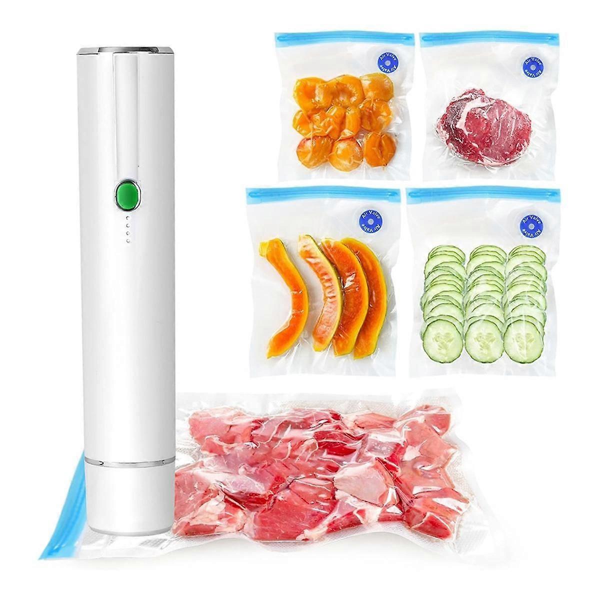 Scelleuse sous vide pour aliments - Économiseur d’aspirateur alimentaire portable sans fil avec 10 sacs de soudeuse, pour les aliments